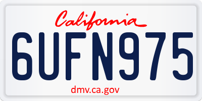 CA license plate 6UFN975