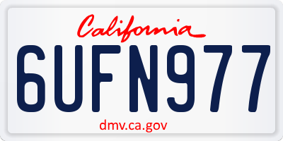CA license plate 6UFN977