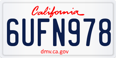 CA license plate 6UFN978