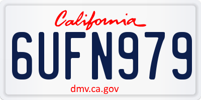CA license plate 6UFN979