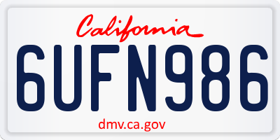 CA license plate 6UFN986