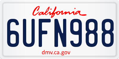 CA license plate 6UFN988