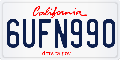 CA license plate 6UFN990