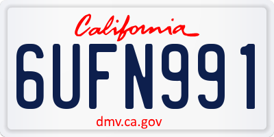 CA license plate 6UFN991
