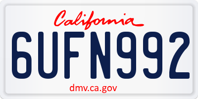 CA license plate 6UFN992