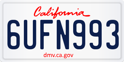 CA license plate 6UFN993