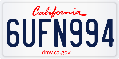 CA license plate 6UFN994