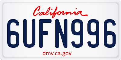 CA license plate 6UFN996