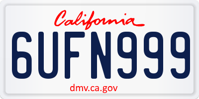 CA license plate 6UFN999