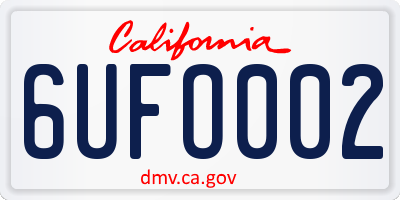 CA license plate 6UFO002