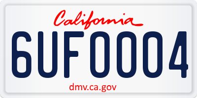 CA license plate 6UFO004