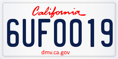 CA license plate 6UFO019
