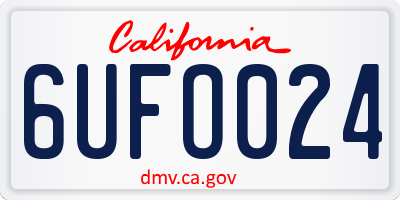 CA license plate 6UFO024