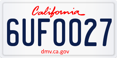 CA license plate 6UFO027