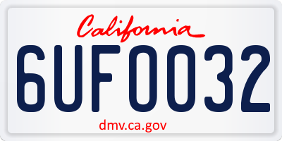 CA license plate 6UFO032