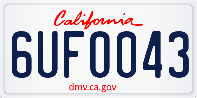 CA license plate 6UFO043