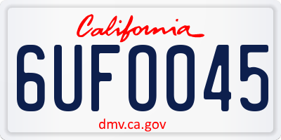 CA license plate 6UFO045