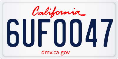 CA license plate 6UFO047