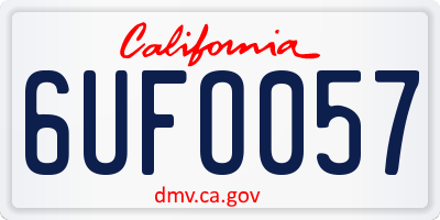CA license plate 6UFO057