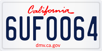 CA license plate 6UFO064