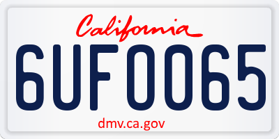 CA license plate 6UFO065