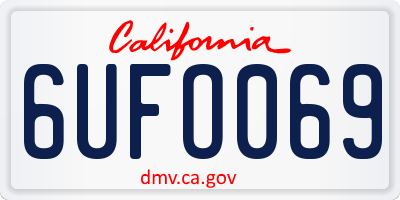 CA license plate 6UFO069