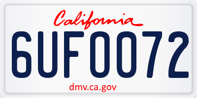 CA license plate 6UFO072