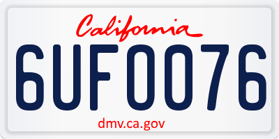 CA license plate 6UFO076