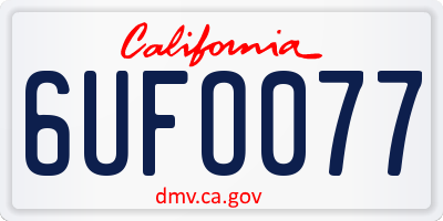 CA license plate 6UFO077