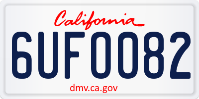CA license plate 6UFO082