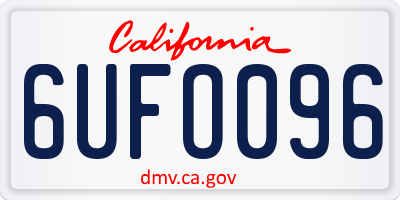 CA license plate 6UFO096