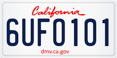 CA license plate 6UFO101