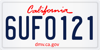 CA license plate 6UFO121