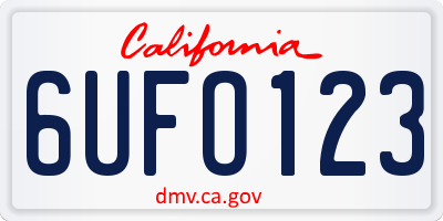 CA license plate 6UFO123