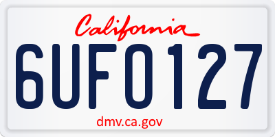 CA license plate 6UFO127