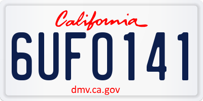 CA license plate 6UFO141