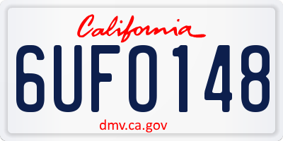 CA license plate 6UFO148