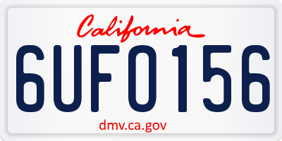 CA license plate 6UFO156