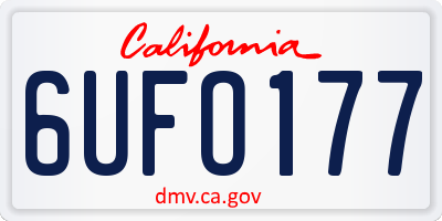 CA license plate 6UFO177