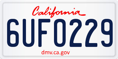 CA license plate 6UFO229