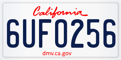 CA license plate 6UFO256