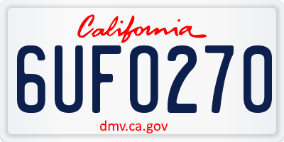 CA license plate 6UFO270