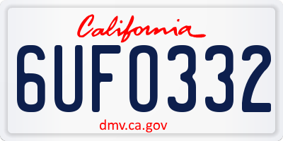 CA license plate 6UFO332