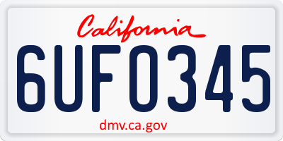 CA license plate 6UFO345