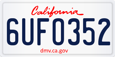 CA license plate 6UFO352