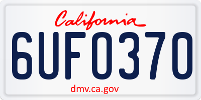 CA license plate 6UFO370