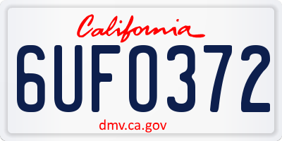 CA license plate 6UFO372