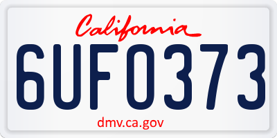 CA license plate 6UFO373