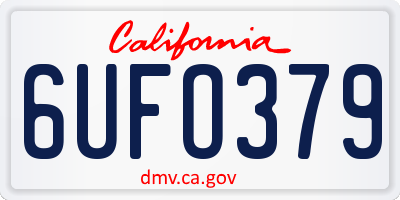 CA license plate 6UFO379