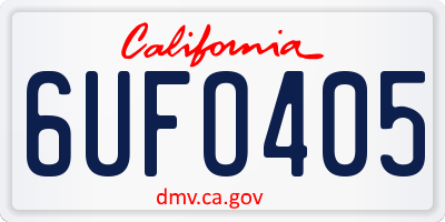 CA license plate 6UFO405
